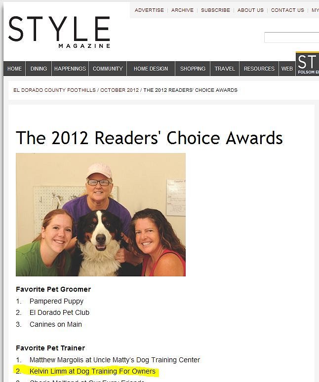 Kevin Limm, Dog Trainer Award